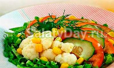 Шампиньоны с цветной капустой: рецепты первых и вторых блюд Салат с цветной капусты и грибов